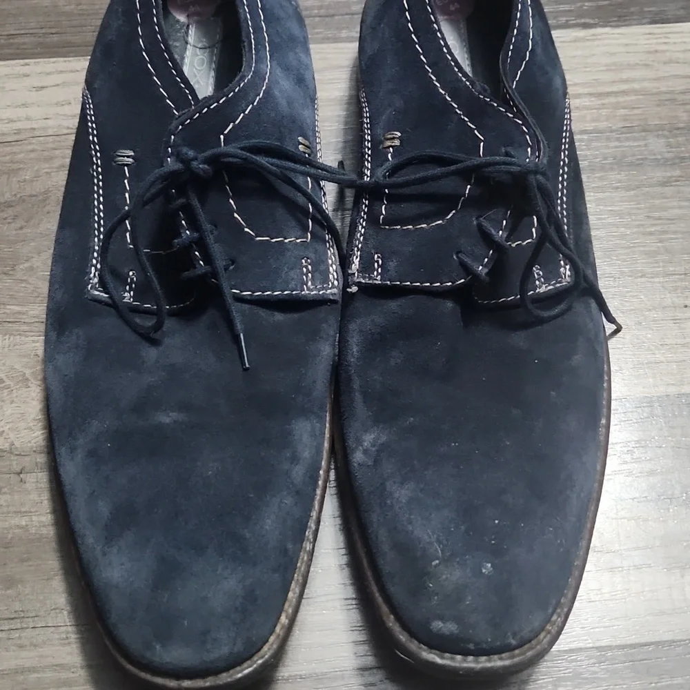 Blue Suede Dress Shoes Size 44 US Men's 11 Cox Brand